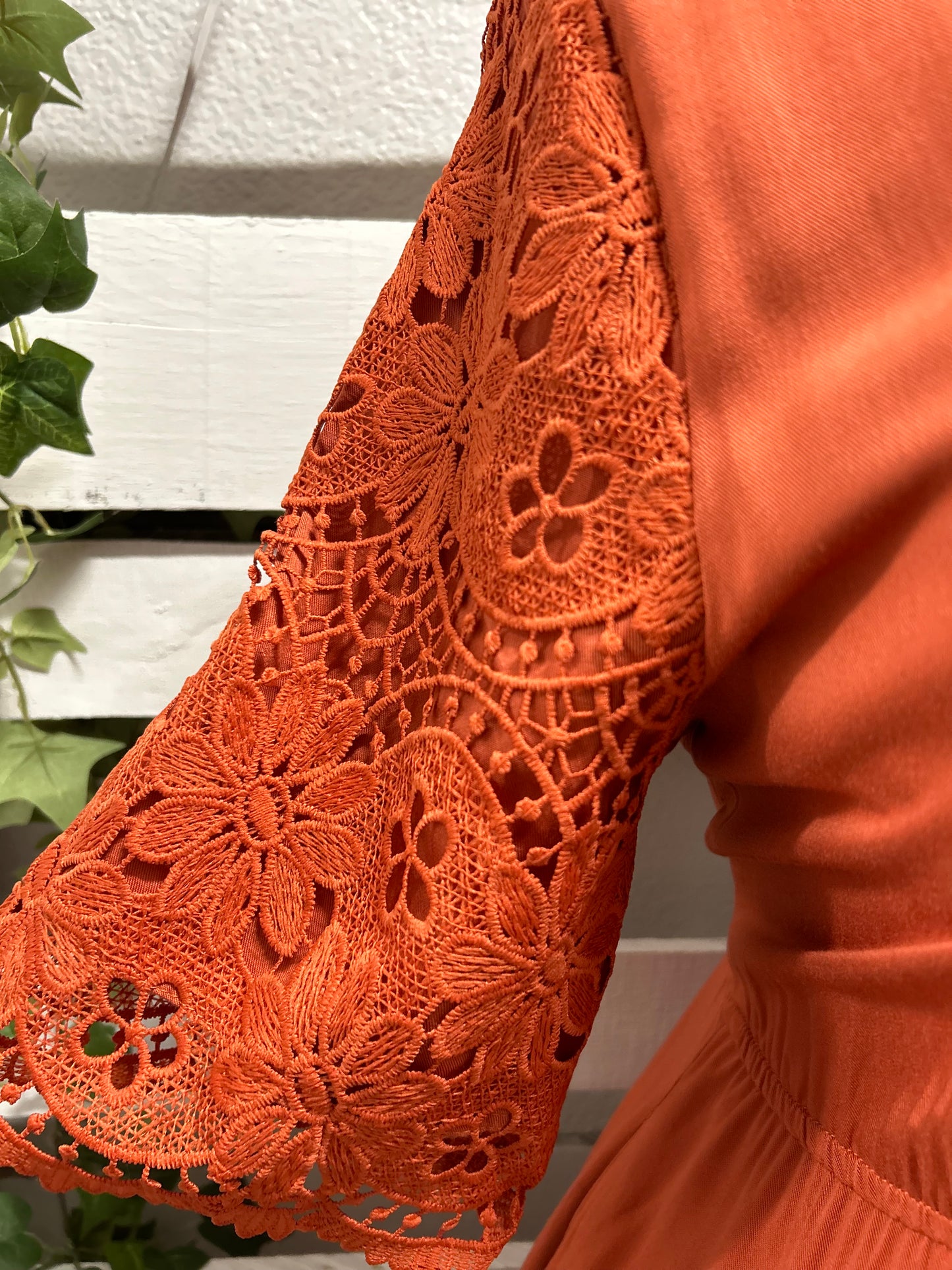 Rust flower maxi dress