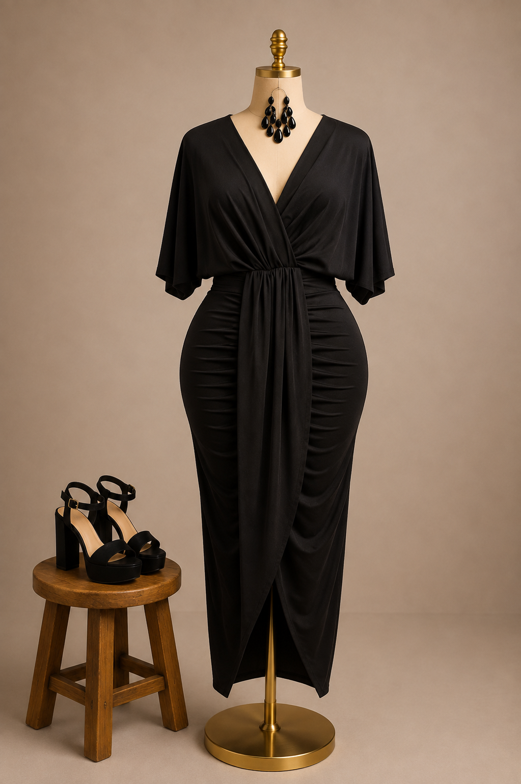 Cross over long dress