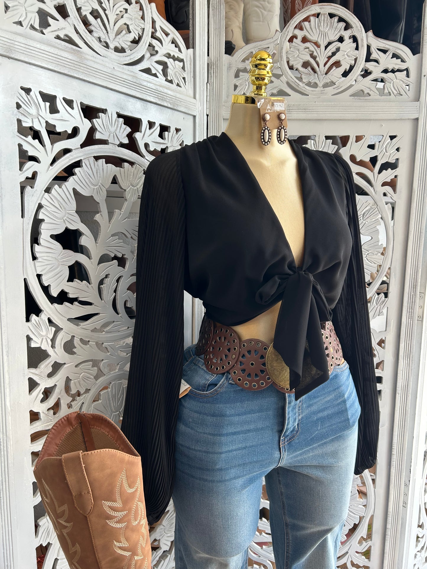 Cropped vaquera shirt ( size up)