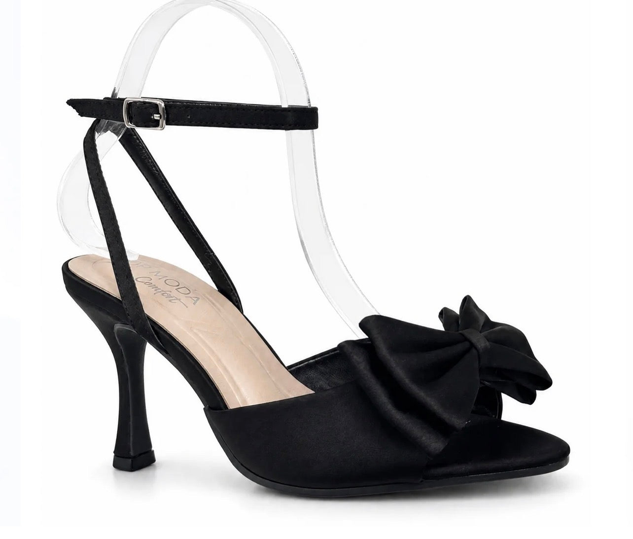bow open toe heels