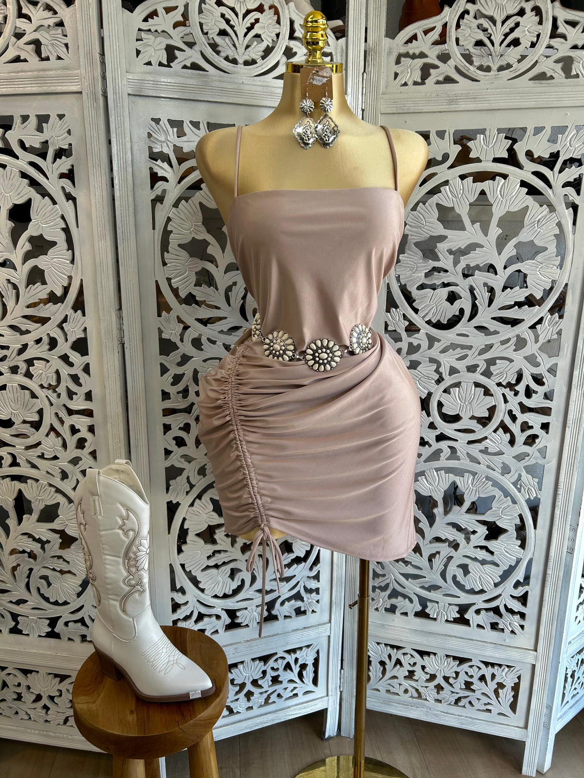 Plus size champagne dress
