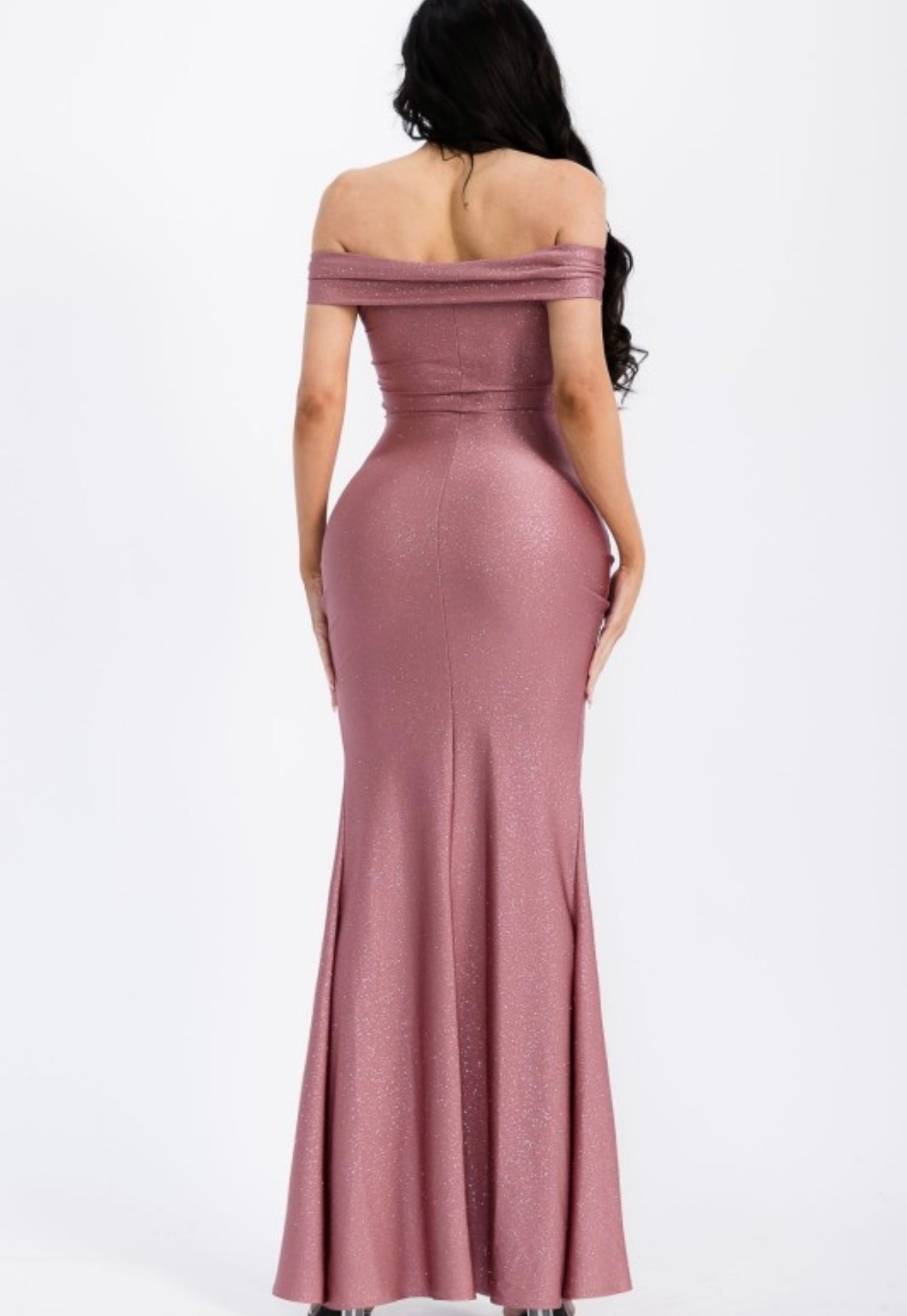 Off the shoulder Glitter rose dress