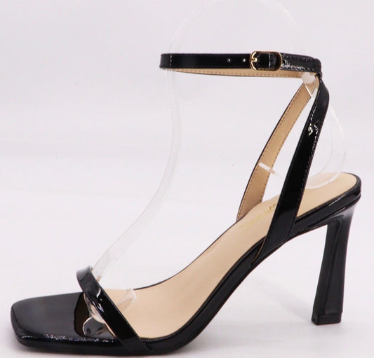 Open toe tall strap heel
