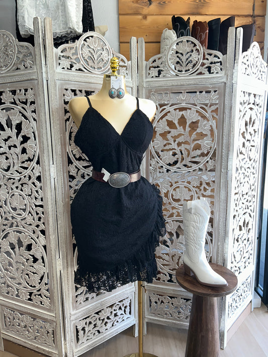 Mesh strap lace sexy dress