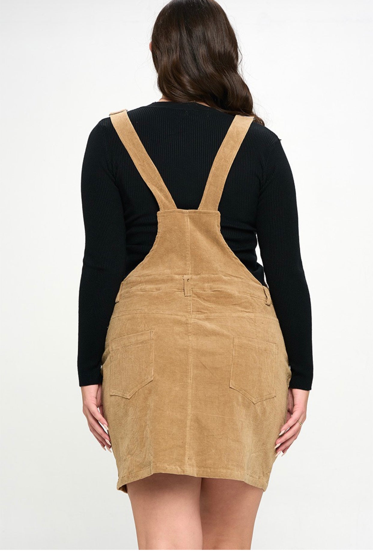 Plus corduroy overall dress