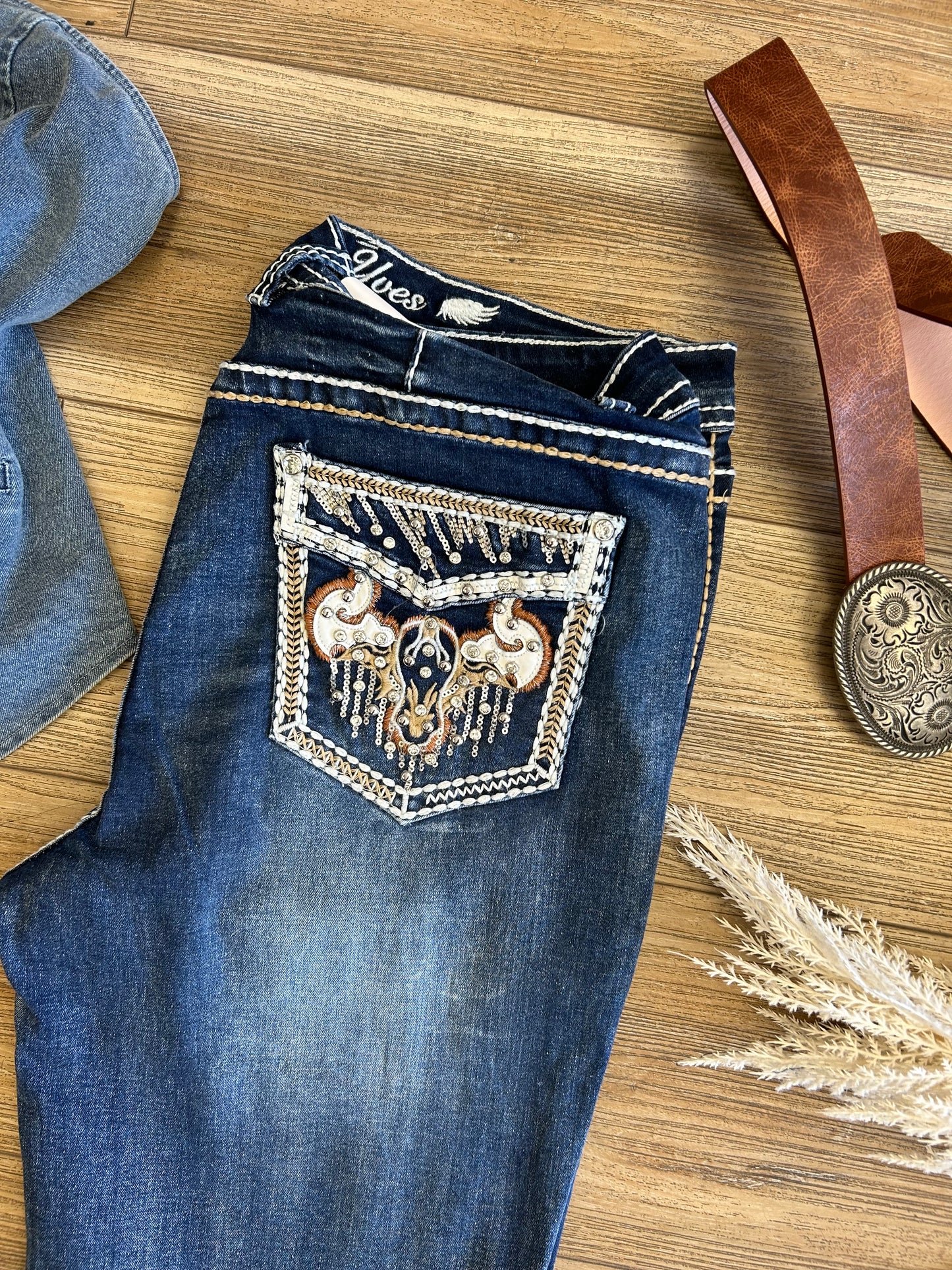 Highrise bull bling bootcut jeans