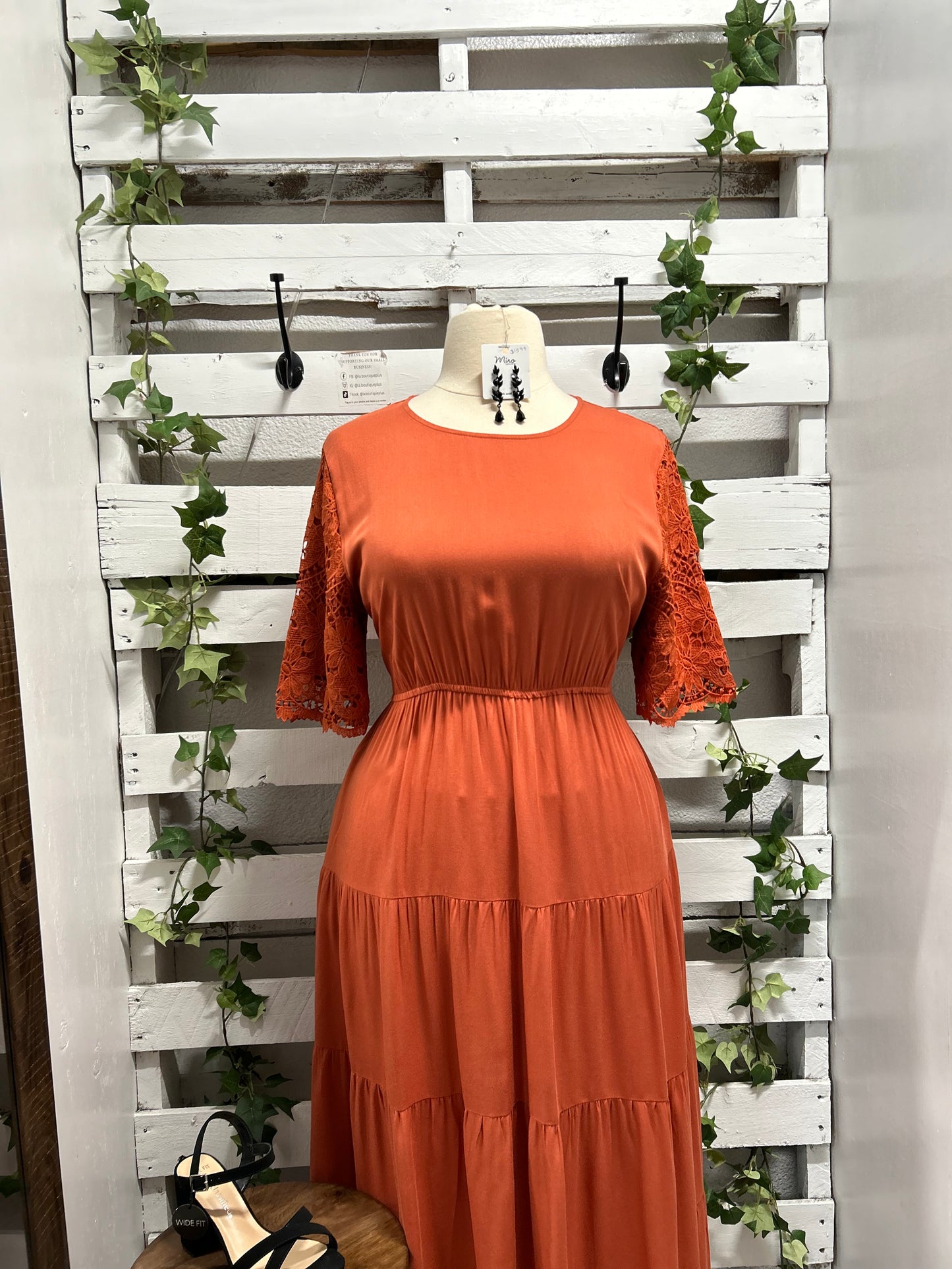 Rust flower maxi dress