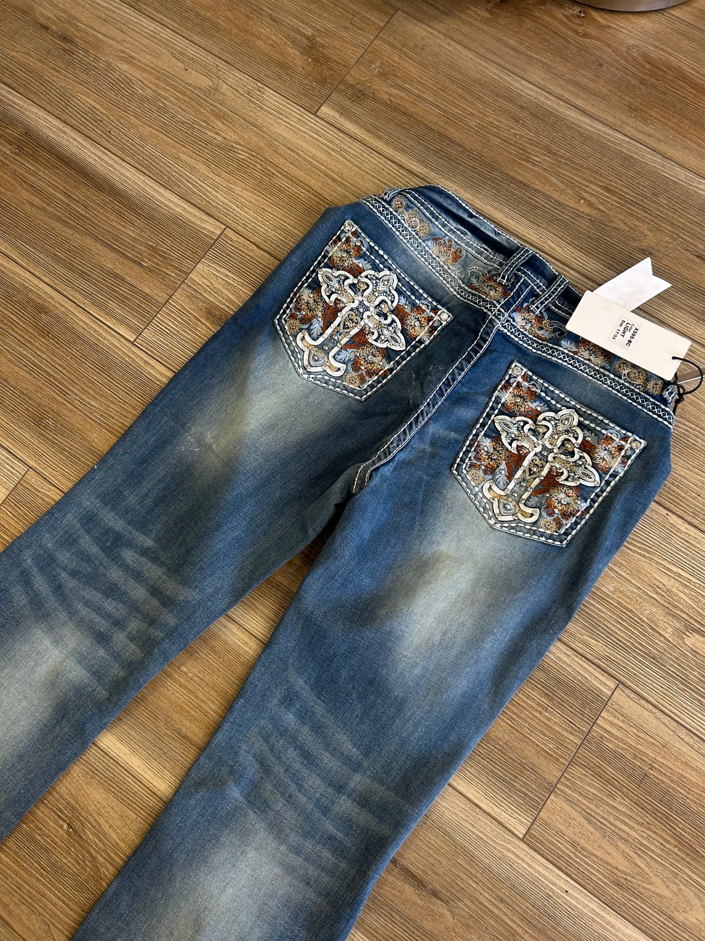 Highrise cross bling bootcut jeans