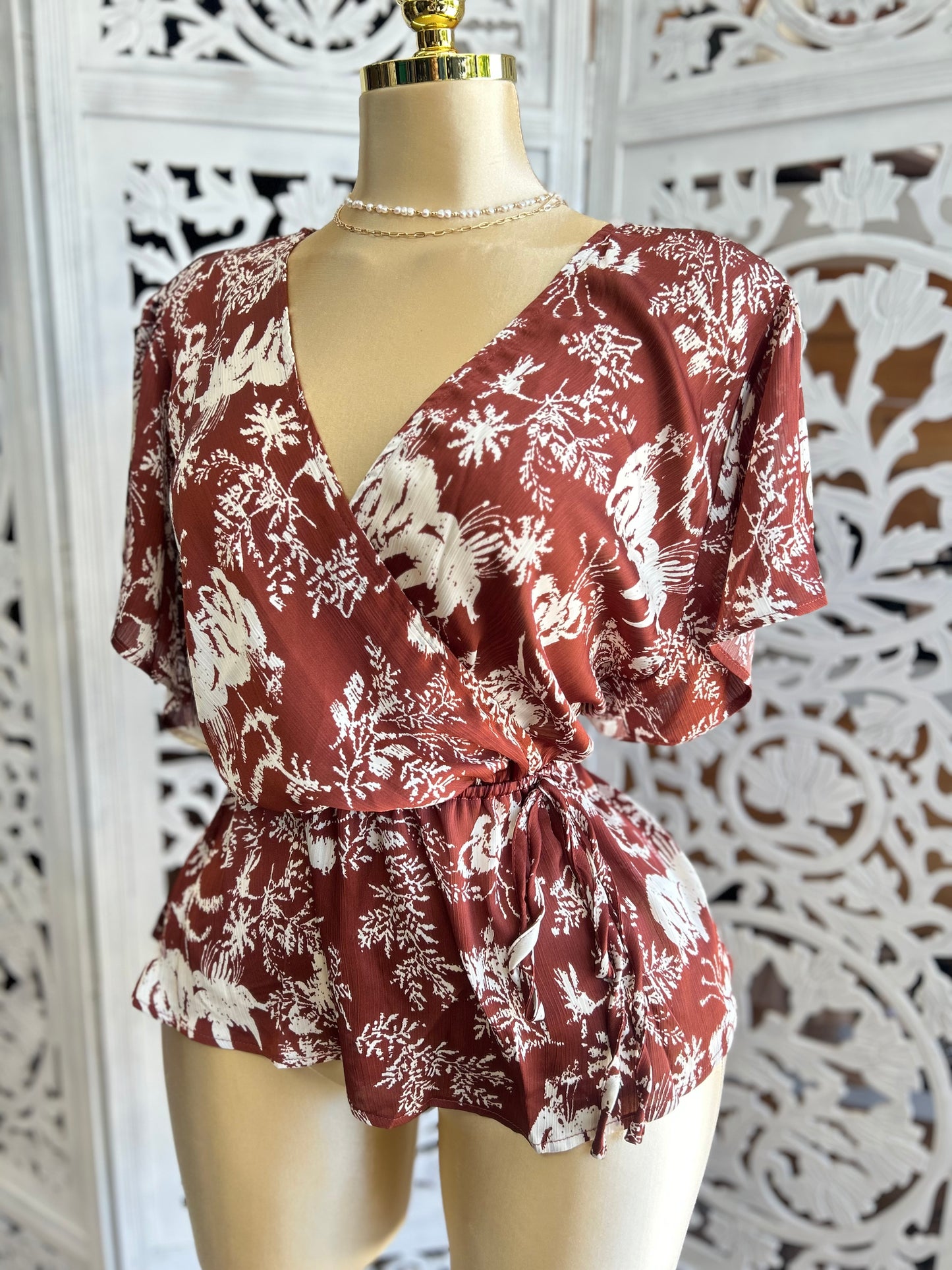 Leaf print shirt