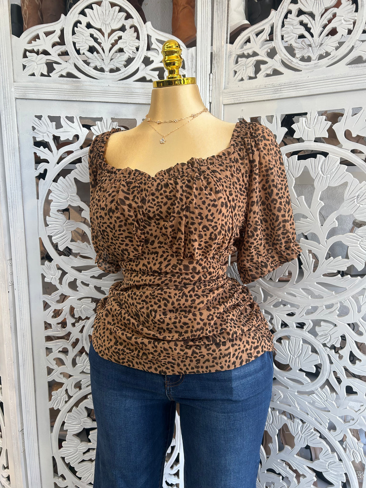 Mesh short sleeve top
