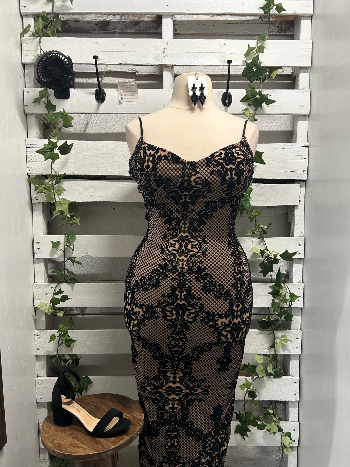 Mesh strap sexy dress