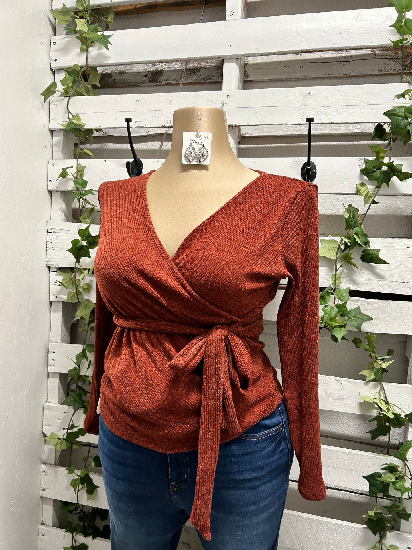 Side tie sweater top