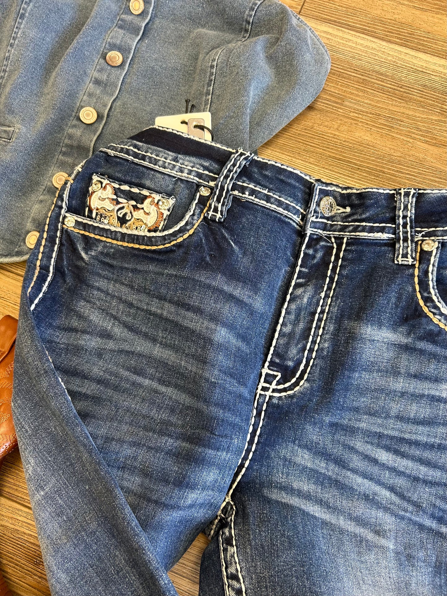 Highrise bull bling bootcut jeans