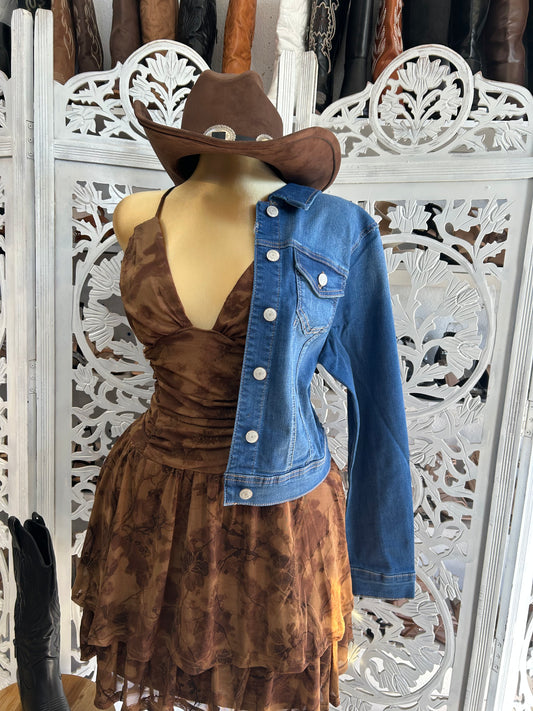 Mesh vaquera floral dress