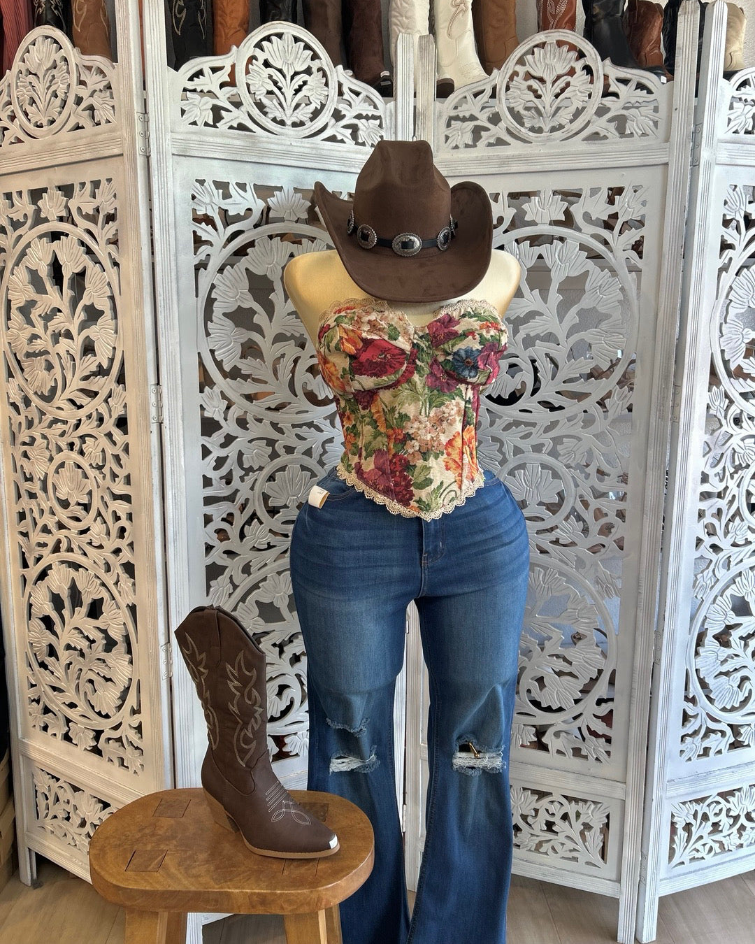 Corset flower shirt