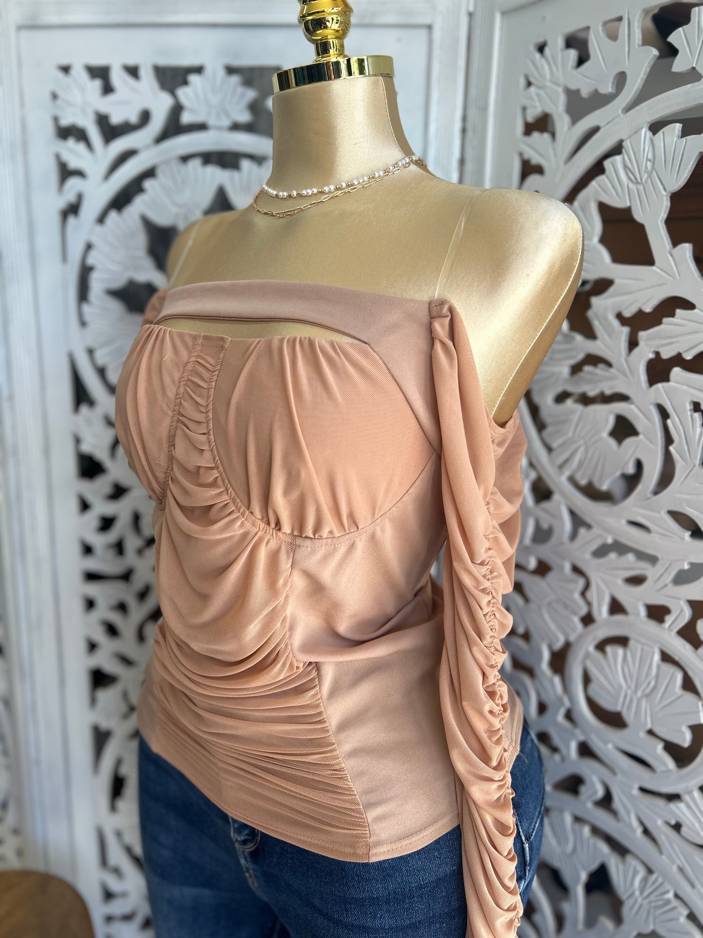Long Sleeve Mesh top (runs small)