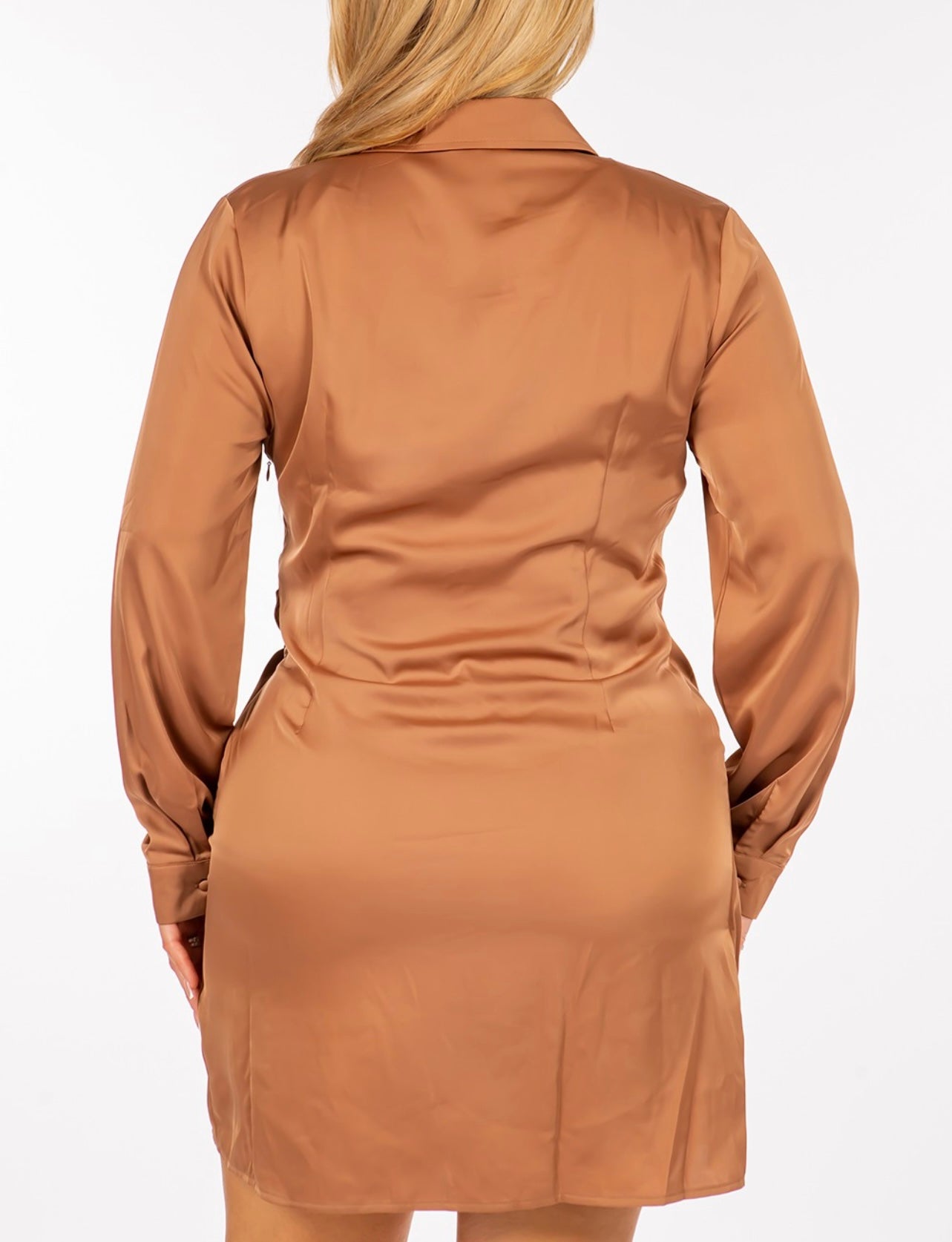 Satin side tie dress (SIZE UP)