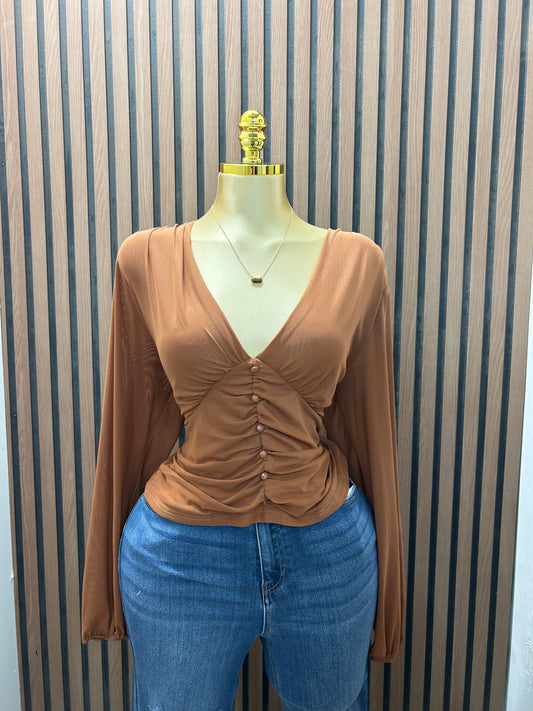 Mesh v neck top