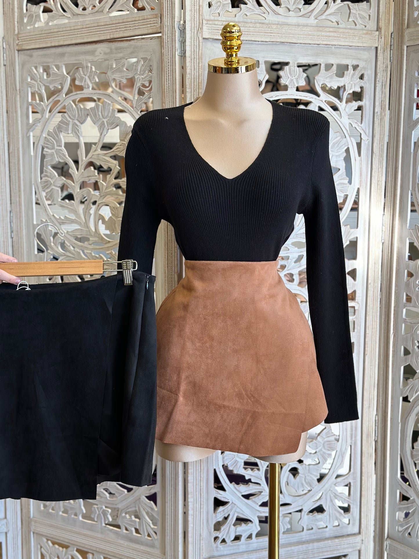 Suede skirt (with shorts)