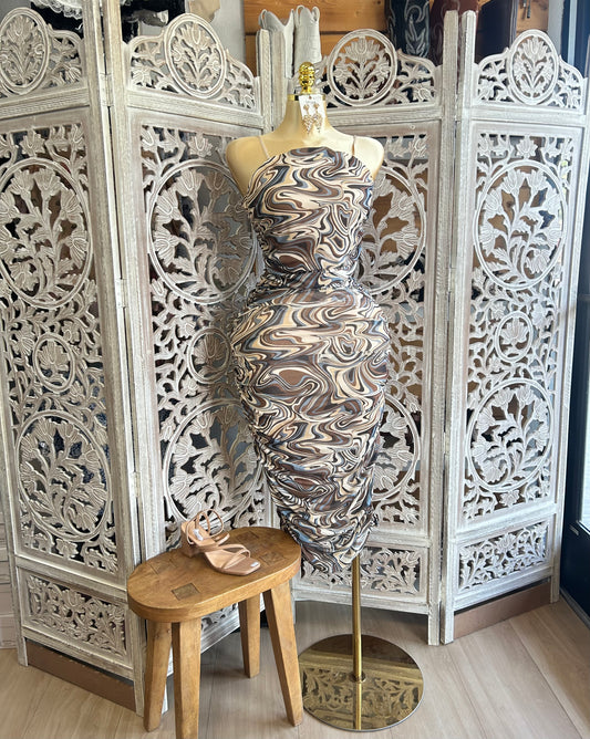 Mesh print dress