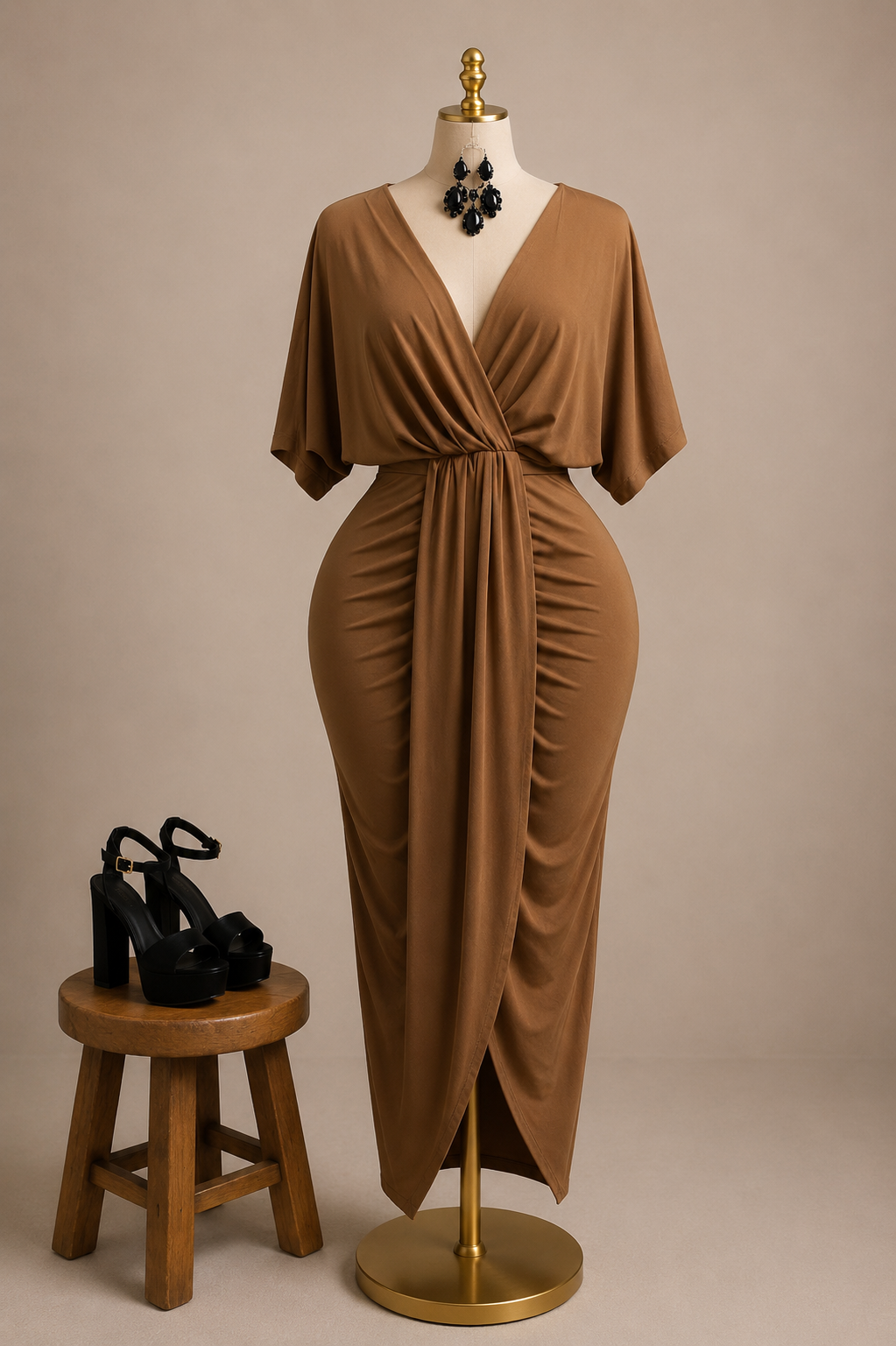Cross over long dress