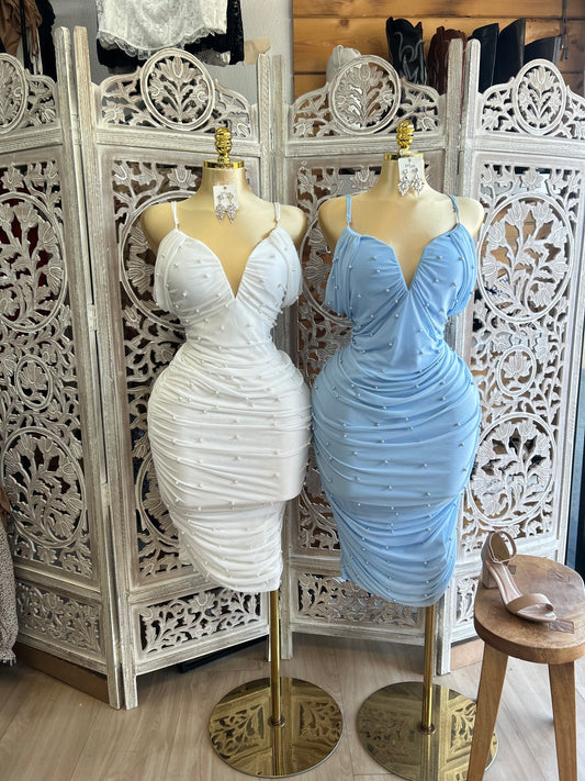 Pearl dress off the shoulder
