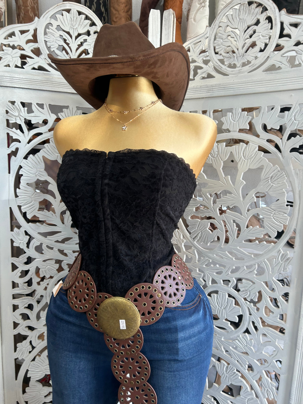 Lace tube corset top