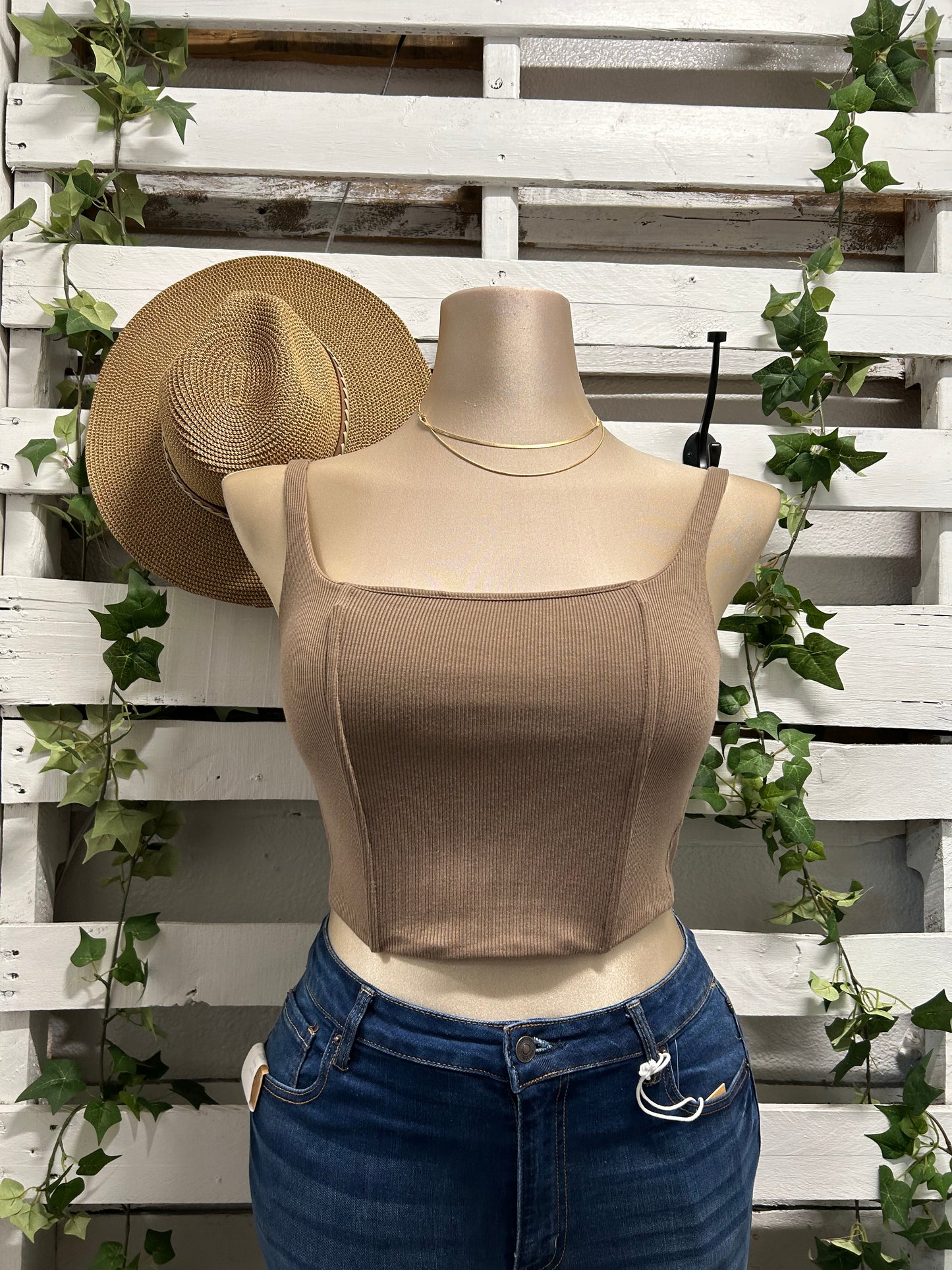 mocha crop top