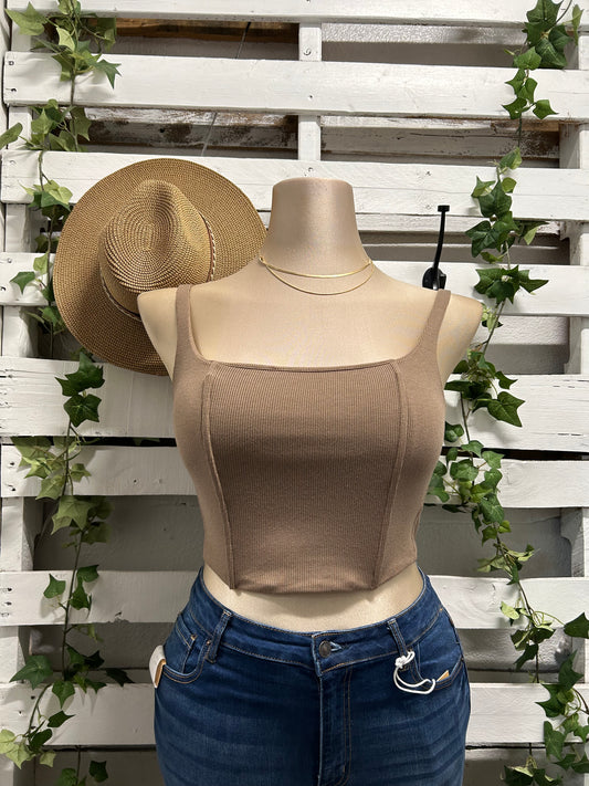 mocha crop top