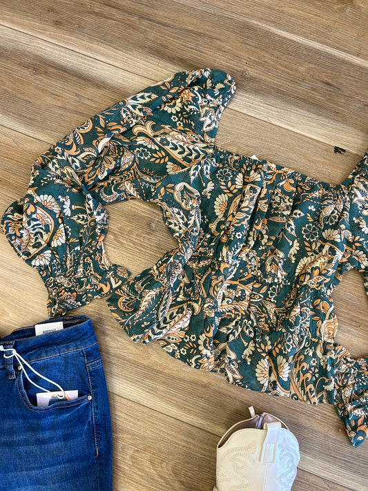 Leaf print shirt