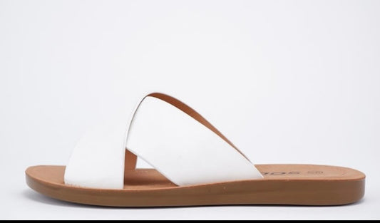 Wide fit cross sandal