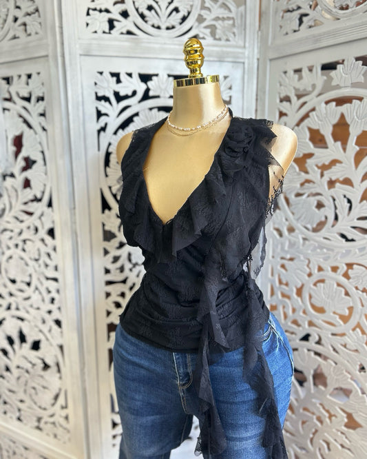 Floral draped shirt