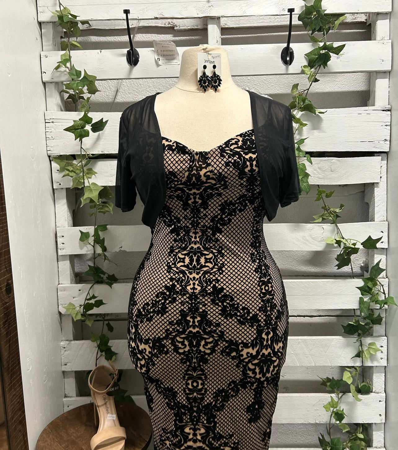 Mesh strap sexy dress