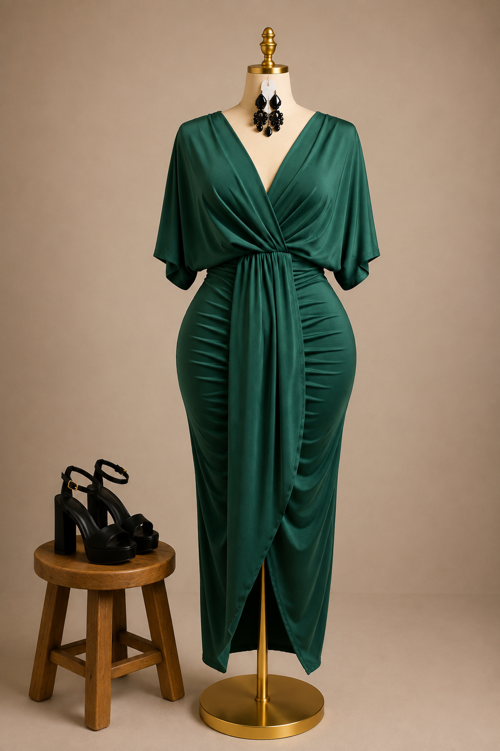 Cross over long dress