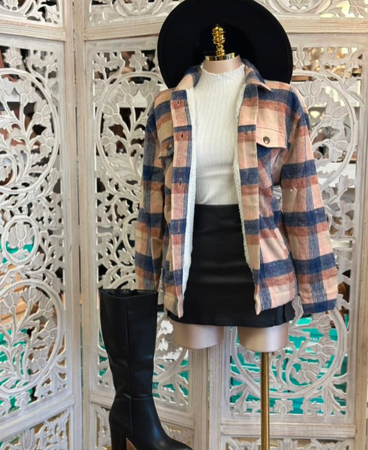 Sherpa plaid jacket