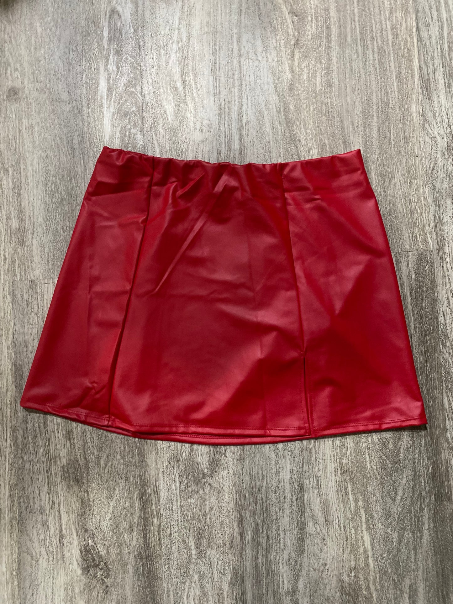 Leather high rise skirt