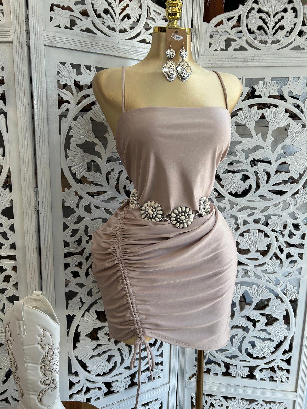 Plus size champagne dress