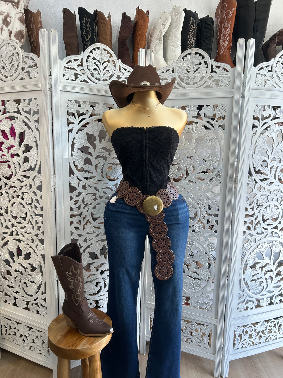 Lace tube corset top