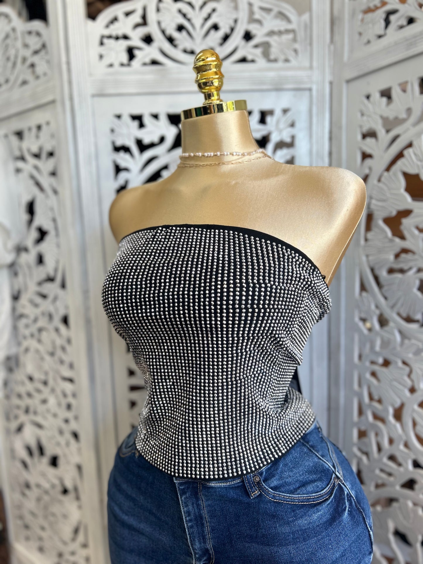 Rhinestone tube top