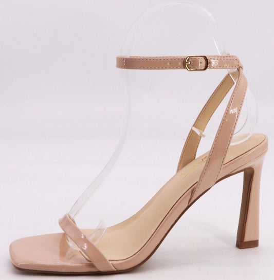 Open toe tall strap heel