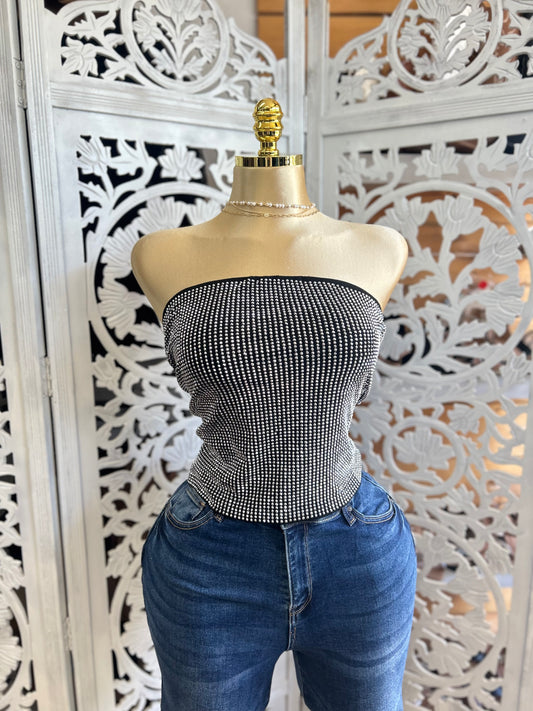 Rhinestone tube top