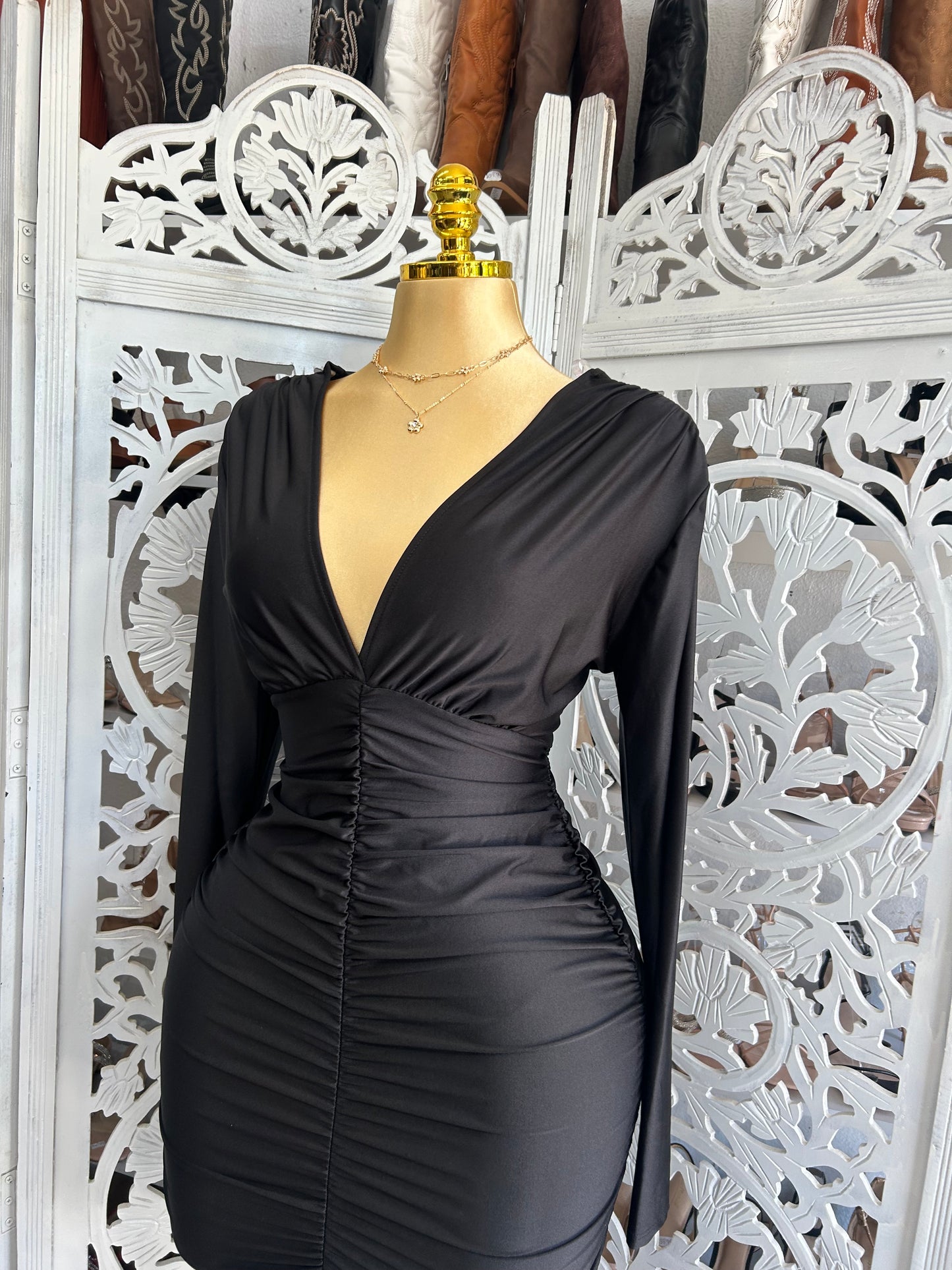 v-neck dress