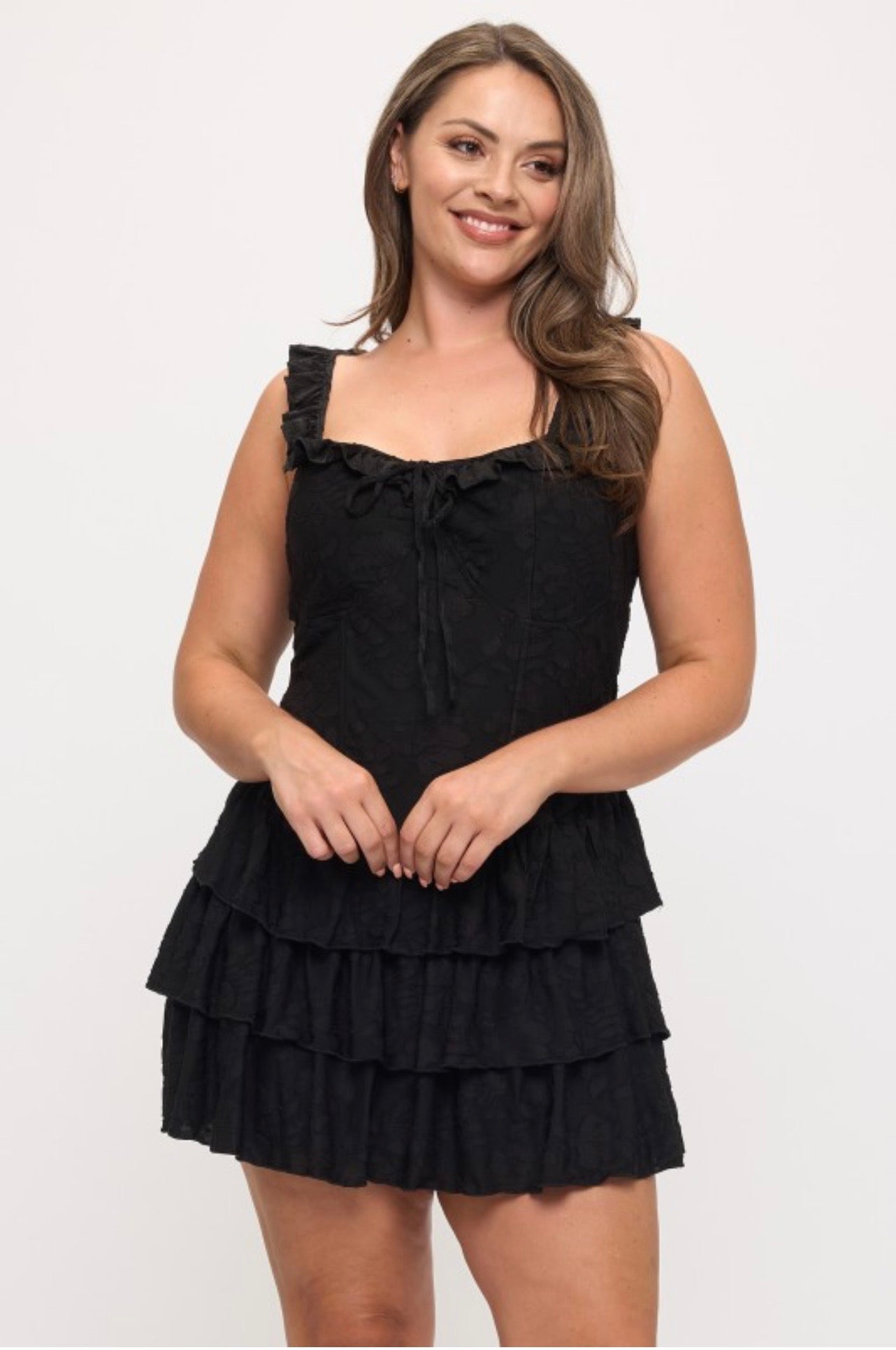 Floral leaf mini cowgirl dress