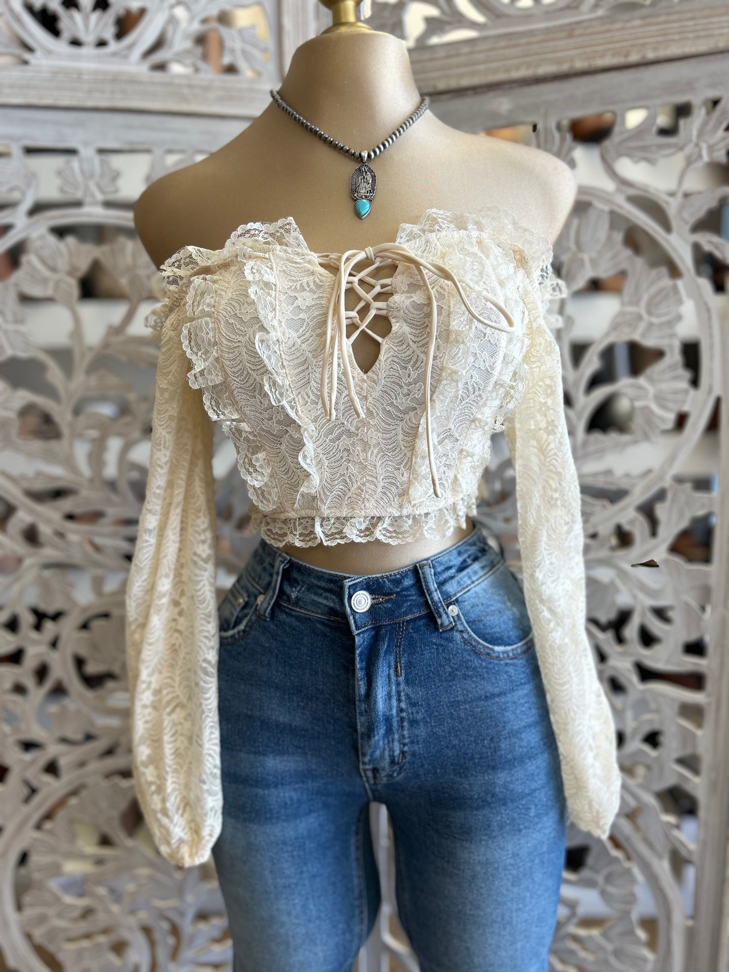 Lace crop top