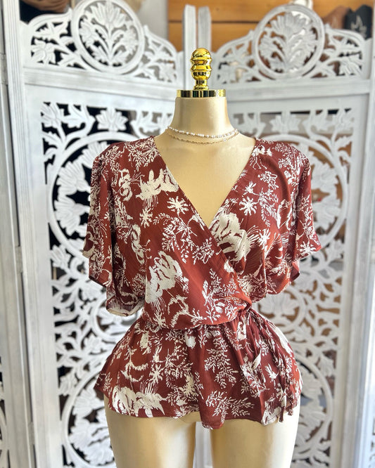Leaf print shirt