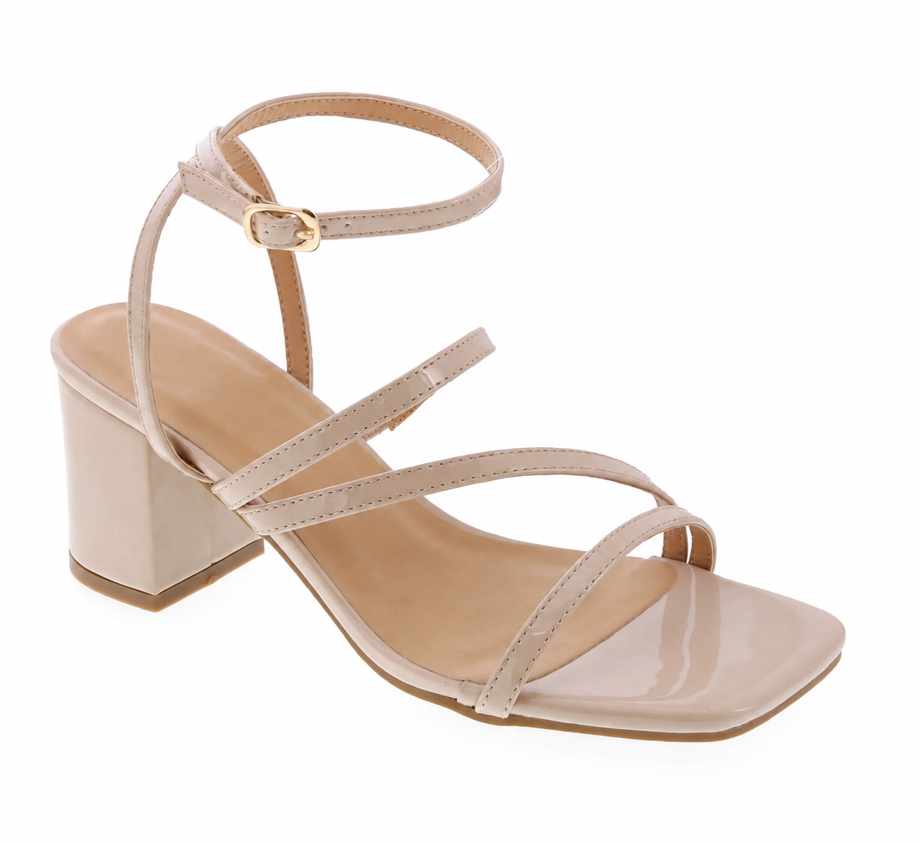WIDE FIT low toe nude cross heels - ali