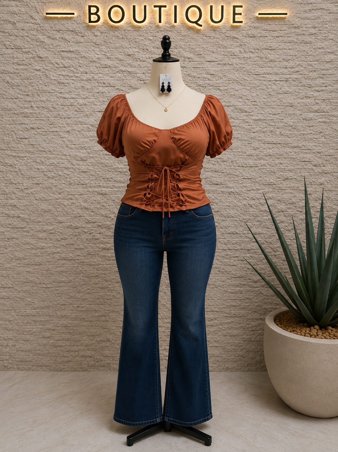 Corset drawstring top