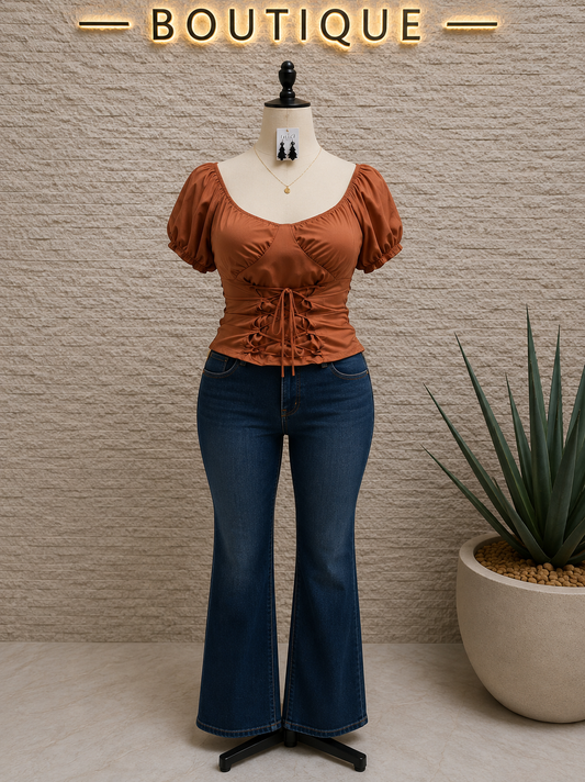 Corset drawstring top