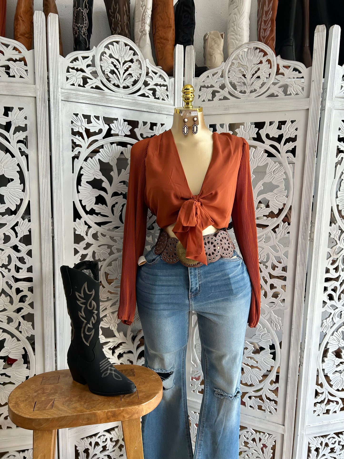 Cropped vaquera shirt ( size up)