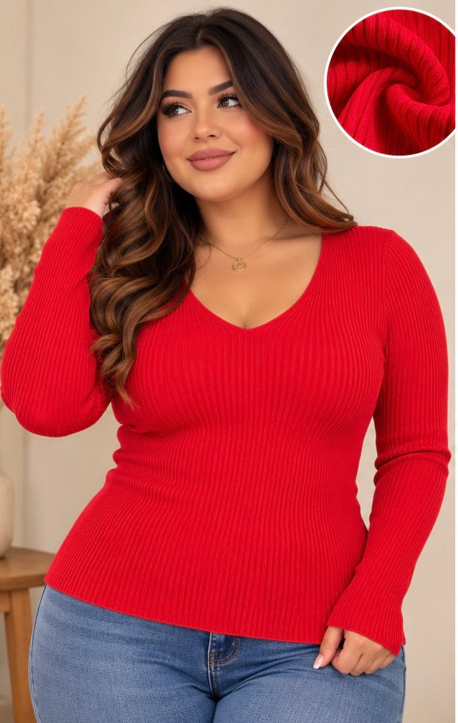 Ribbed sweater long sleeve